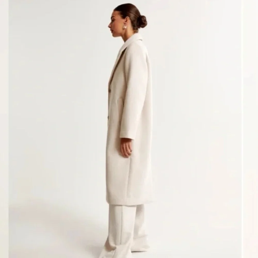 Abercrombie & Fitch Wool Blend Tailored Topcoat NWOT Size Large - Picture 2 of 10